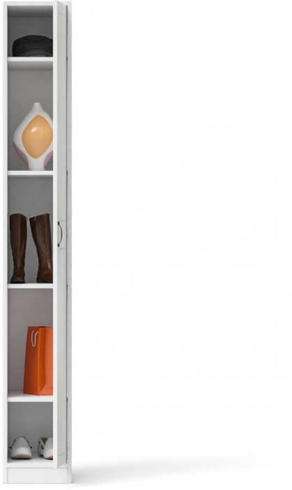 Прихожая П-6-500 Пенал, белая шагрень/фасады МДФ белое дерево фрезеровка прованс