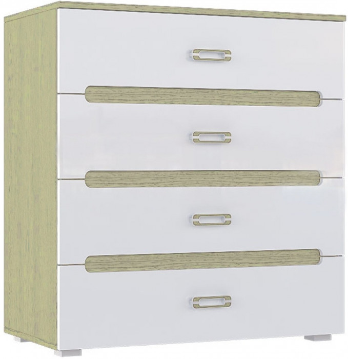 Модульная спальня Ким (Белый глянец, Дуб Сонома)