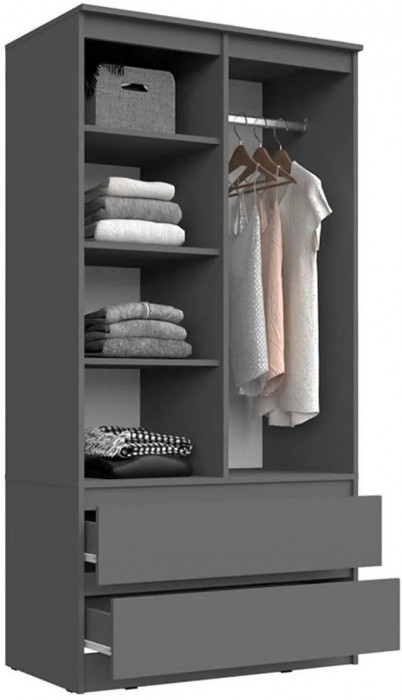 Челси Шкаф 2-х створчатый комбинированный (Белый глянец, Дуб Сонома)