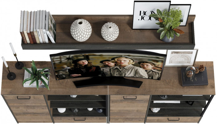 Трувор Гостиная 001, дуб гранж песочный/интра