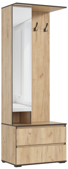 Тумба с зеркалом с прихожей Норд, Дуб крафт (Кромка ВЕНГЕ)