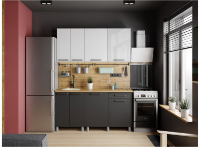 Кухонный гарнитур Тоскана 1,6м Белый/Графит