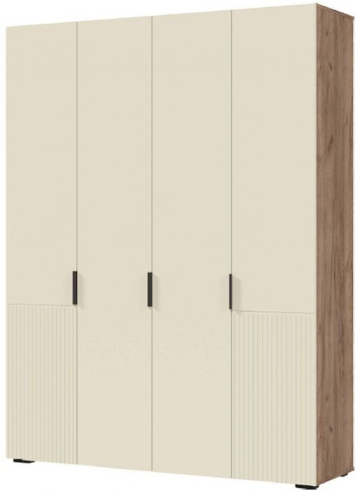 СОНАТА ШК 04 Шкаф 4-х створчатый (1600х2100х460) Фасад МДФ МОНО КЕРАМИКА/Корпус ДУБ КРАФТ ТАБАЧНЫЙ