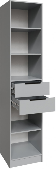 Шкаф Мадрид (0,5) с 2 ящиками, Камень серый