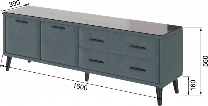 Тумба ТВ интерьерная Виго 1,6 серый