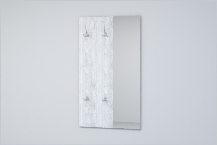 Эго Вешалка с зеркалом ВЗ-1 (Бетон Светлый)