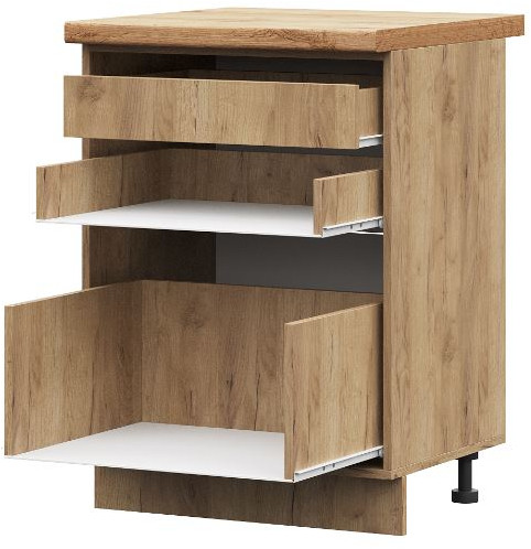 ШН2ВЯ 600 корпус шкаф нижн. с 2 ящ (600х844х478) б/ст дуб крафт золото