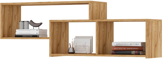 Хелен ПЛ 01 Полка (1,402х0,472х0,330) белый/дуб крафт золото