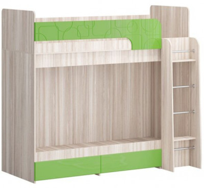 Двухъярусная кровать Бемби МДФ NEW, ясень (Цитрус глянец, Ясень шимо светлый)