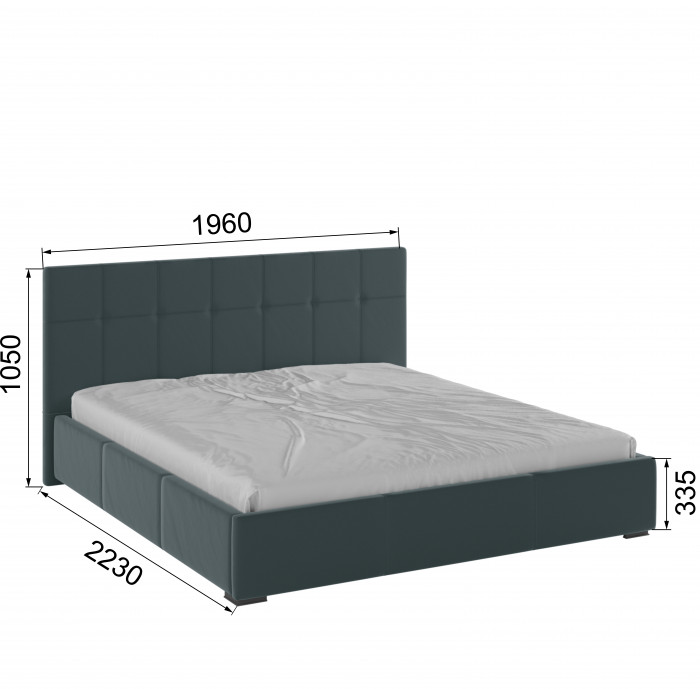 Рио Кровать интерьерная 180 серый квадрат, ПМ