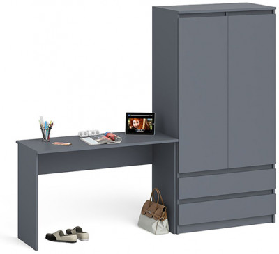 Мори Стол письменный МСП1200.1 + Шкаф МШ900.1, цвет графит, ШхГхВ 210,8х50,4х179,6 см., универсальная сборка