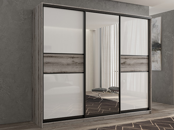 Шкаф-купе Кааппи 10 Эвок Окаменелый 200х45х230 см