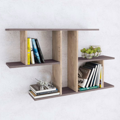 Полка навесная ПН-4 (1050*600*180) ясень анкор темный/дуб эндгрейн