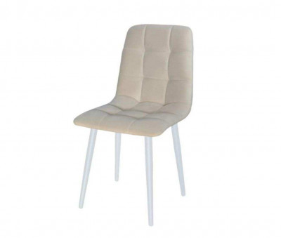 Стул Х / белый /велюр бежевый