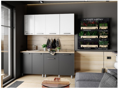 Кухонный гарнитур Тоскана 1,8м Белый/Графит