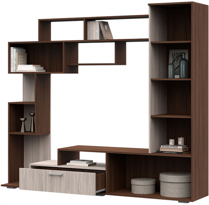 Гостиная Капри ЛДСП шимо темный/шимо светлый