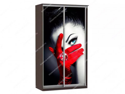 Шкаф купе Модерн 905х600 2-х дверный фотопечать №1 венге