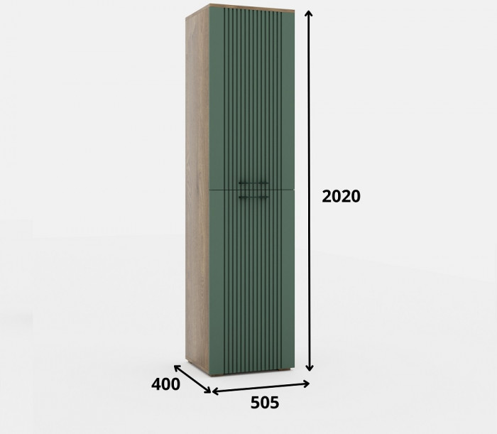 Шкаф-пенал для гостиной "Монреаль" - Антарцит/Дуб канадский арктик
