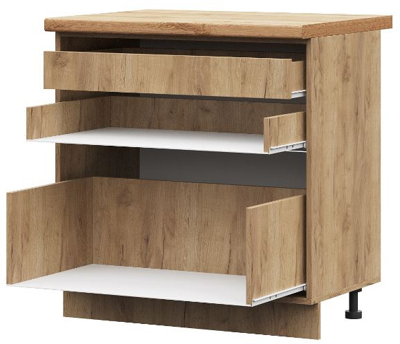 ШН2ВЯ 800 корпус шкаф нижн. с 2 ящ (800х844х478) б/ст дуб крафт золото