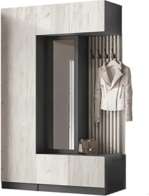 Модульная прихожая Роджина, композиция 1 (Крафт белый, Графит)