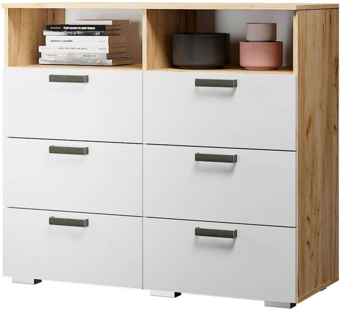 Комод "Азаро" крафт/белый глянец