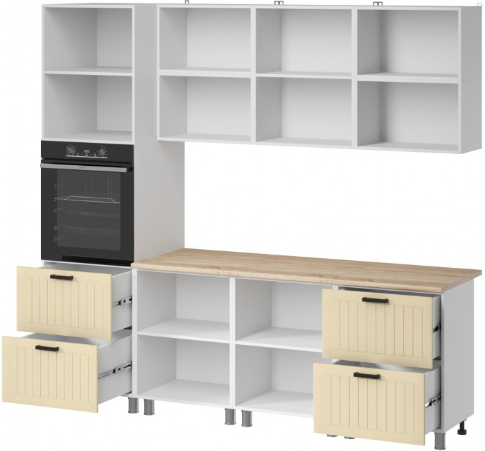 МК Аленушка 2,4м Орхидея Крем,скоба черный,сонома