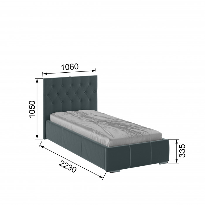 Октавия Кровать интерьерная 900 серый ромб, ПМ