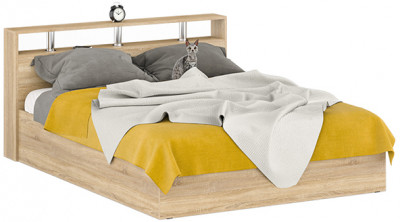 Камелия Кровать 1600, цвет дуб сонома, ШхГхВ 163,5х217х78,2 см., сп.м. 1600х2000 мм., без матраса, основание есть