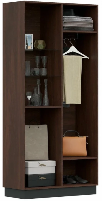 Магнолия Шкаф со стеклом высокий, орех