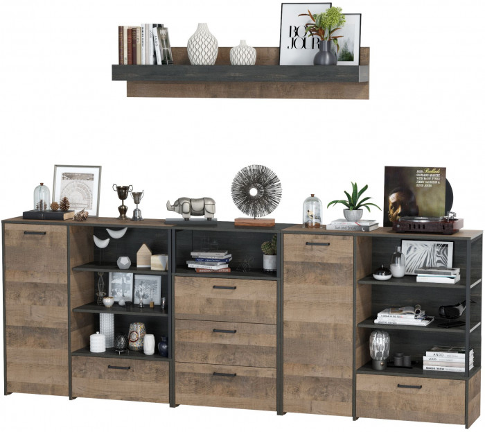 Трувор Гостиная 005, дуб гранж песочный/интра