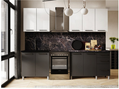 Кухонный гарнитур Тоскана 2,0м Белый/Графит