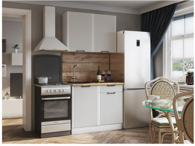 Кухонный гарнитур Кампео 1,0м Белый снег