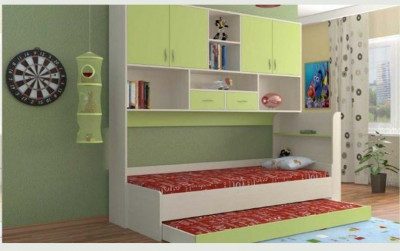 Дельта-21.03 Детская кровать с антресолью, Салатовый