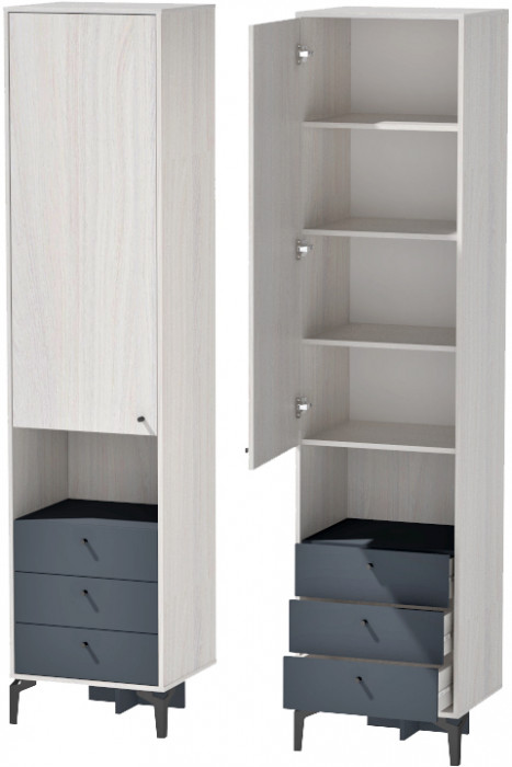 Модульная Гостиная Лион, набор 10, Ясень анкор светлый/Графит