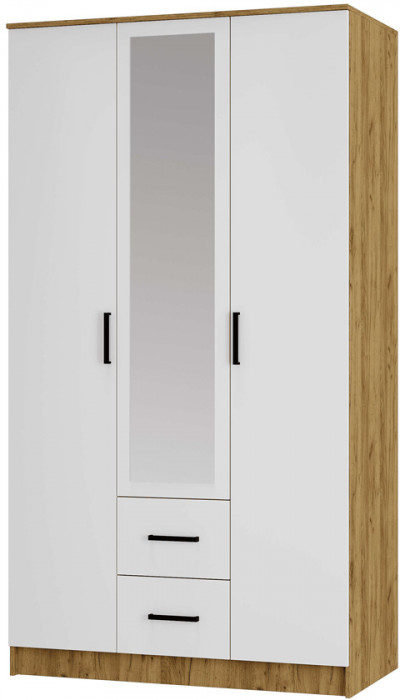 Шкаф трехстворчатый "Евро" ШК-06 крафт/белый