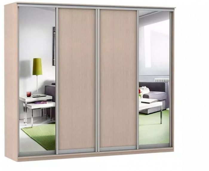 Шкаф купе Модерн 2362х600 4-х дверный 3-х секционный зеркало ясень