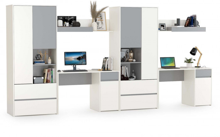 Торонто Компоновка № 12, белый шагрень/стальной серый