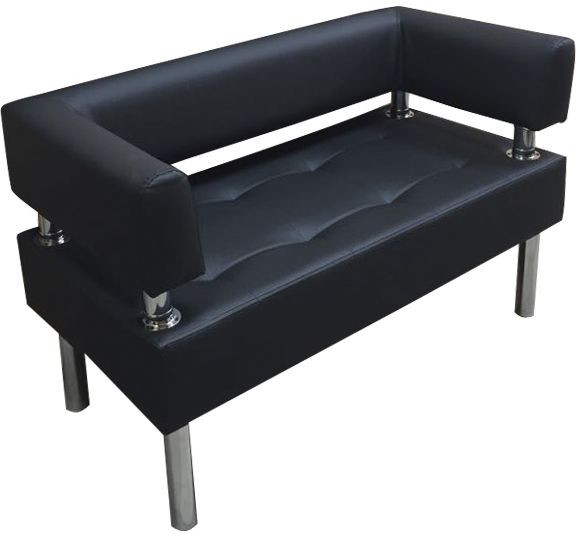 Диван Бизнес 180, экокожа, черный