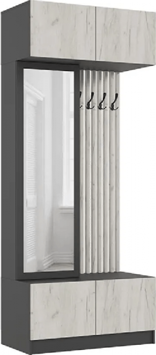 Модульная прихожая Роджина, комп.5 (Крафт белый, Графит)