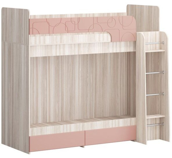 Двухъярусная кровать Бемби МДФ NEW, ясень (Лайм глянец, Ясень шимо светлый)