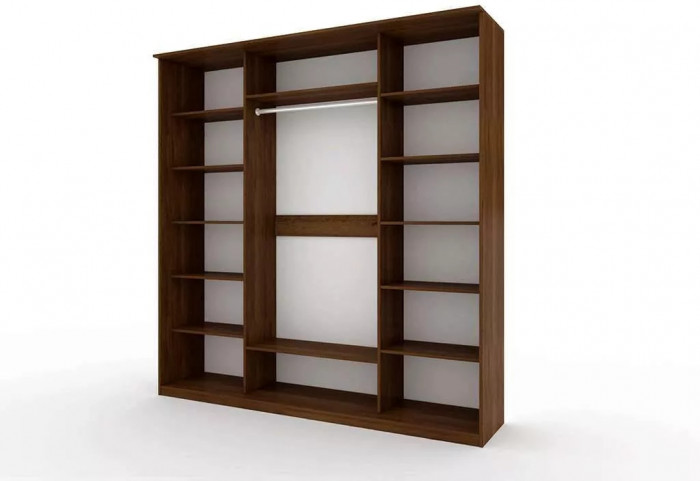 Шкаф купе Модерн 2362х600 4-х дверный 3-х секционный зеркальный венге