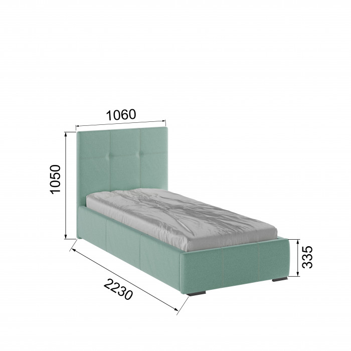 Рио Кровать интерьерная 900 мятный квадрат, ПМ