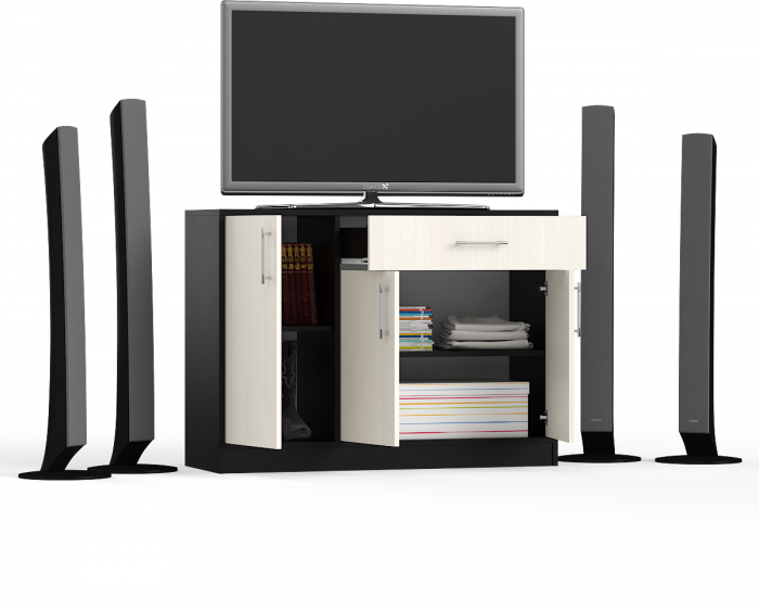 Комод СВК № 4, цвет венге/дуб лоредо, ШхГхВ 120х42х87 см. (Комод Стандарт № 4)