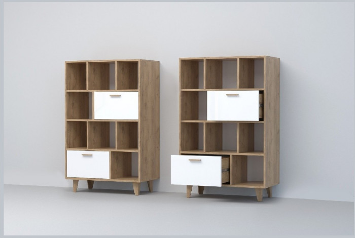 Эго Комод К-1 НГ (Камень Темный/Бетон Светлый)