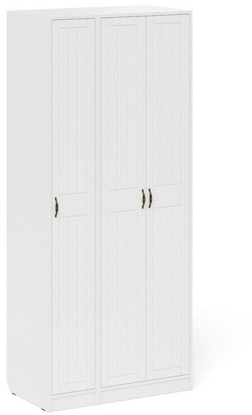 Прихожая П-6-500 Шкаф + Пенал, белая шагрень/фасады МДФ белое дерево фрезеровка прованс