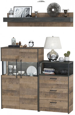 Трувор Гостиная 007, дуб гранж песочный/интра