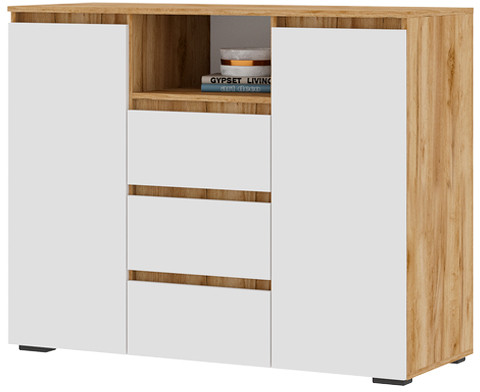 Хелен КМ 01 Комод 1202 (1.202х0.958х0.460) белый/дуб крафт золото