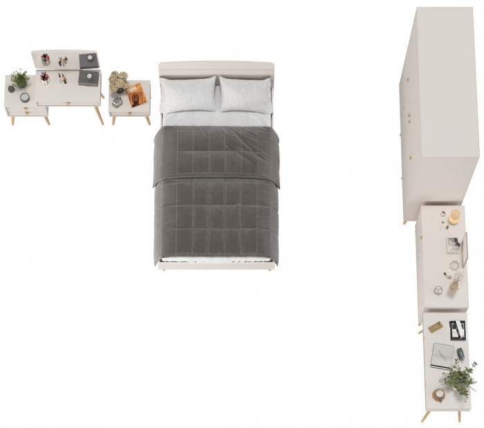 Афина Спальня 35-1200, цвет кашемир серый, сп.м. 1200х2000 мм., б/м, основание есть - фанера