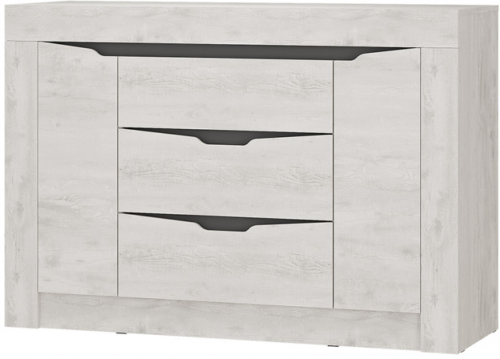 "Леонардо" КМ-12 комод Бетон пайн светлый/графит