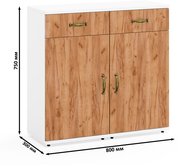 Лидер-8 Тумба МД 3.15 2 шт., белый шагрень/крафт золото